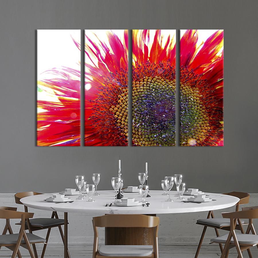 Картина на холсте Подсолнух с красными лепестками 209x133 см (814-41) Картина на холсте Подсолнух с красными лепестками 209x133 см (814-41)