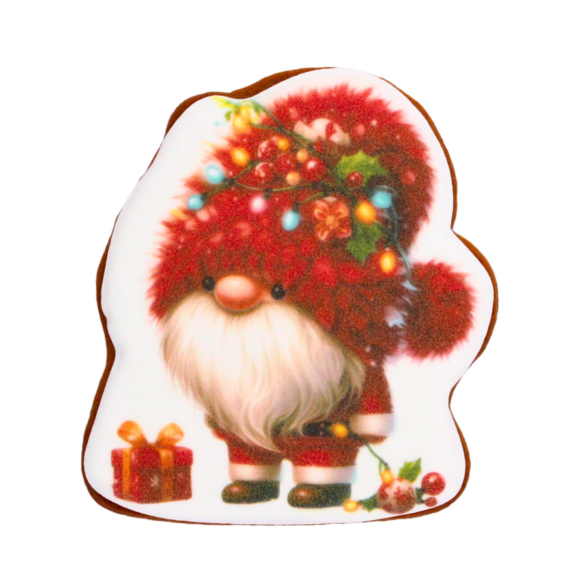 Пряник с принтом Крафт Печиво Новый год Гном 45 г