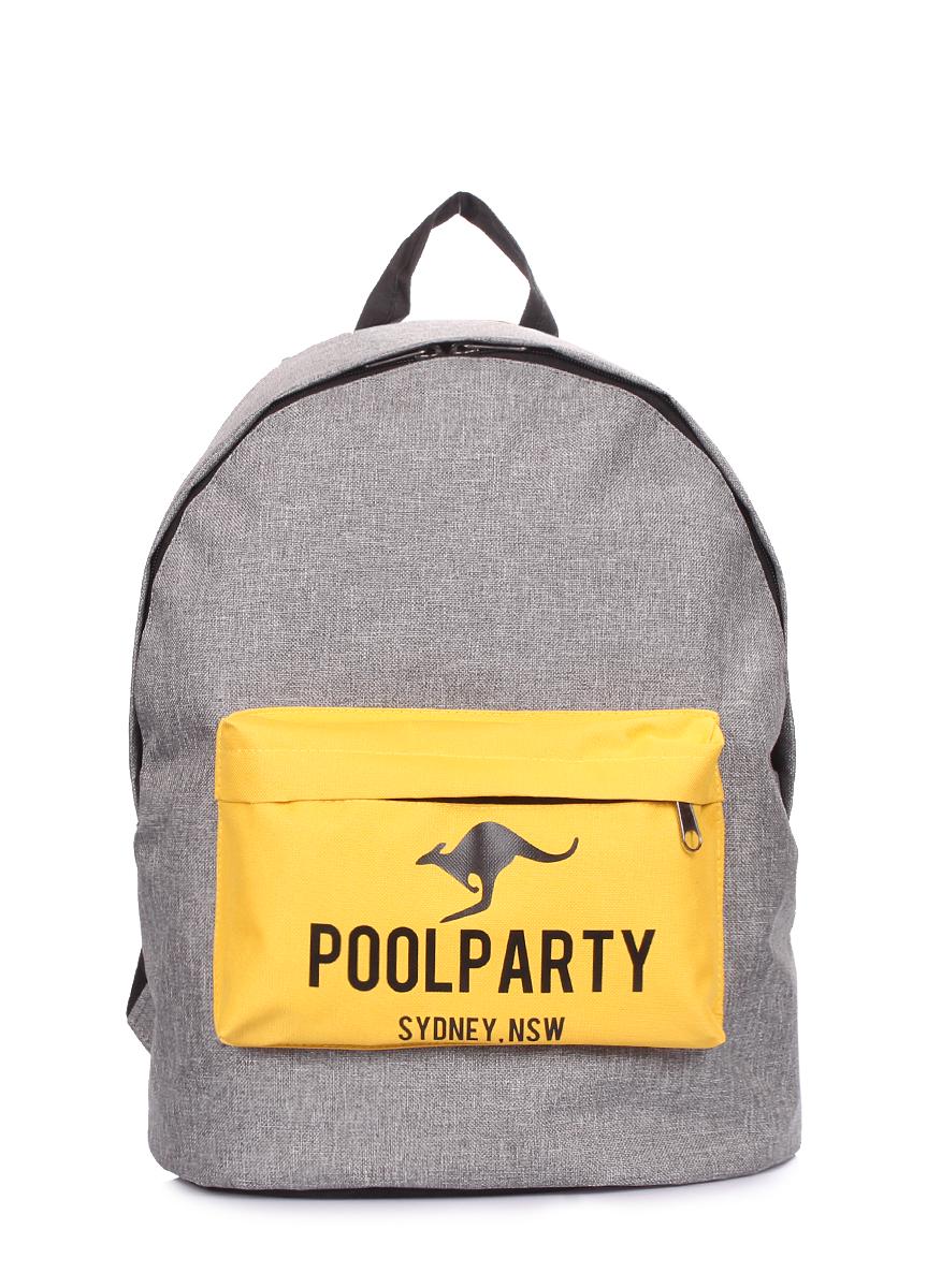 Рюкзак городской POOLPARTY Backpack-yellow-grey 40х30х16 см Серый/Желтый (3670076) - фото 1