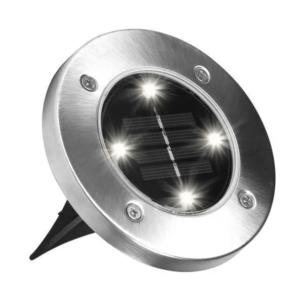 Комплект садовых светильников Solar Disk Lights на солнечной батарее 4 шт.