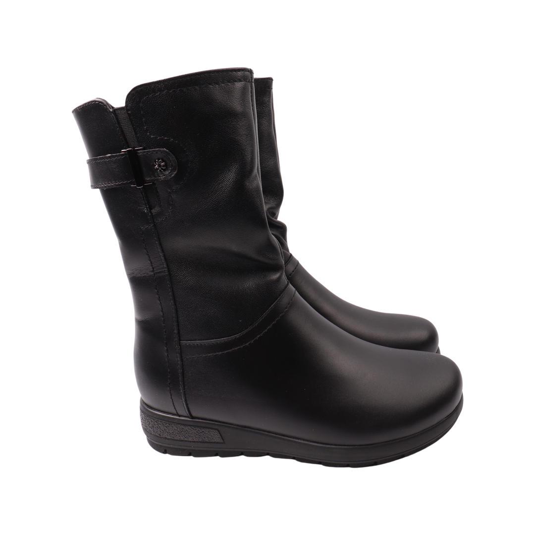 Сапоги женские Savio из кожи р. 43 Черный (224-22ZSC)