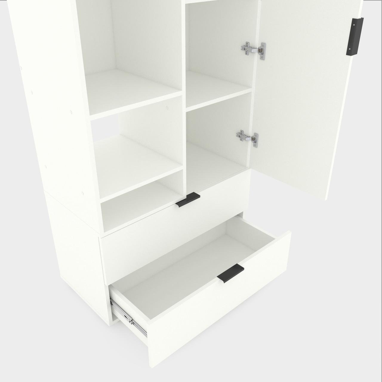 Шкаф Metkas Home A001L ЛДСП 800x420x2300 мм Белый Снег - фото 3 Шкаф Metkas Home A001L ЛДСП 800x420x2300 мм Белый Снег - фото 3