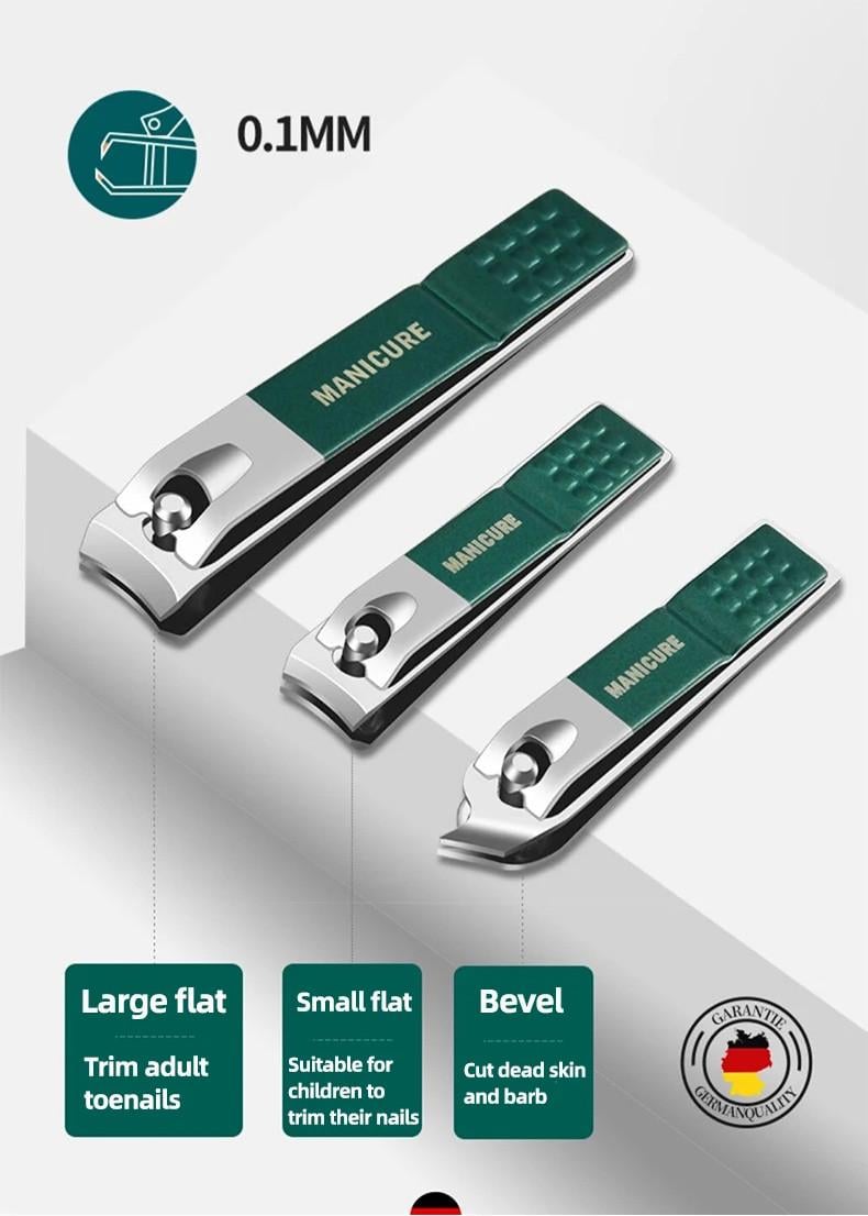 Манікюрний набір з нержавіючої сталі 9 пр. зі шкіряним чохлом Зелений - фото 7