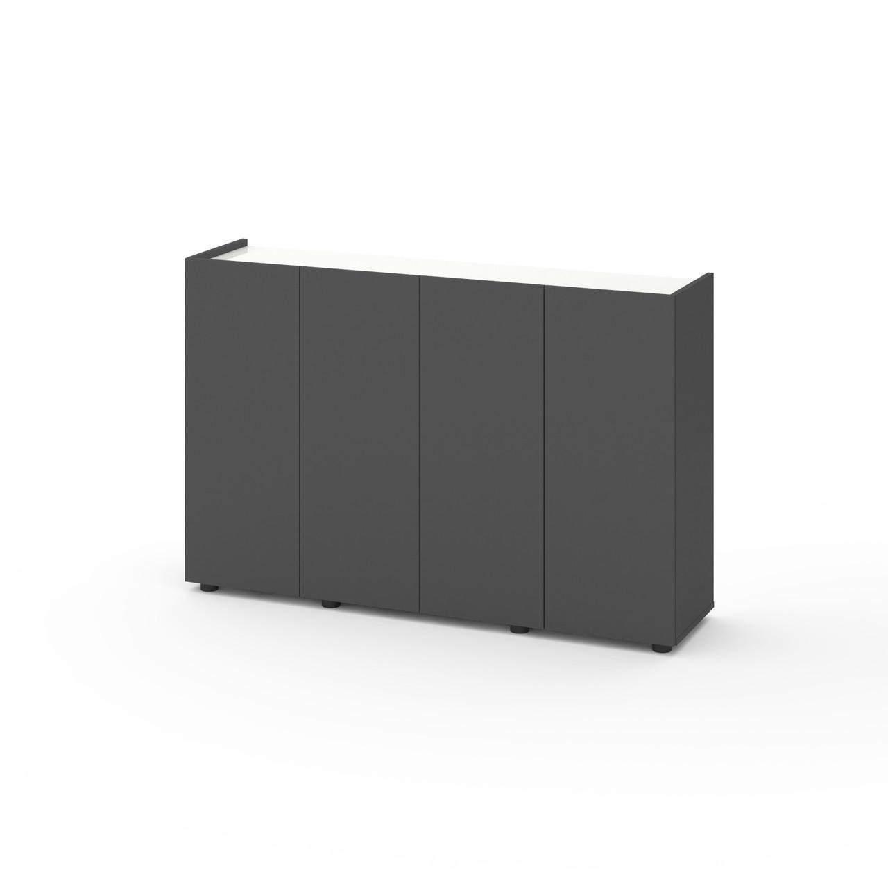 Комод Metkas Home B020 ЛДСП 1400x350x920 мм Антрацитовый/Белый снег Комод Metkas Home B020 ЛДСП 1400x350x920 мм Антрацитовый/Белый снег