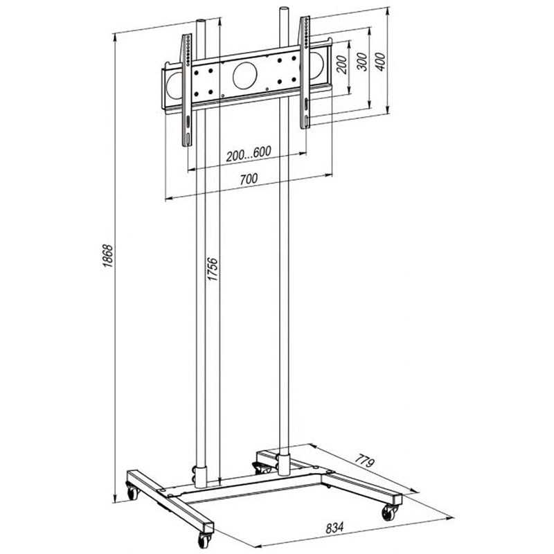 Стійка мобільна KSL PS1 підставка для телевізора/інтерактивної панелі 32-65" (tf2997) - фото 5 Стійка мобільна KSL PS1 підставка для телевізора/інтерактивної панелі 32-65" (tf2997) - фото 5