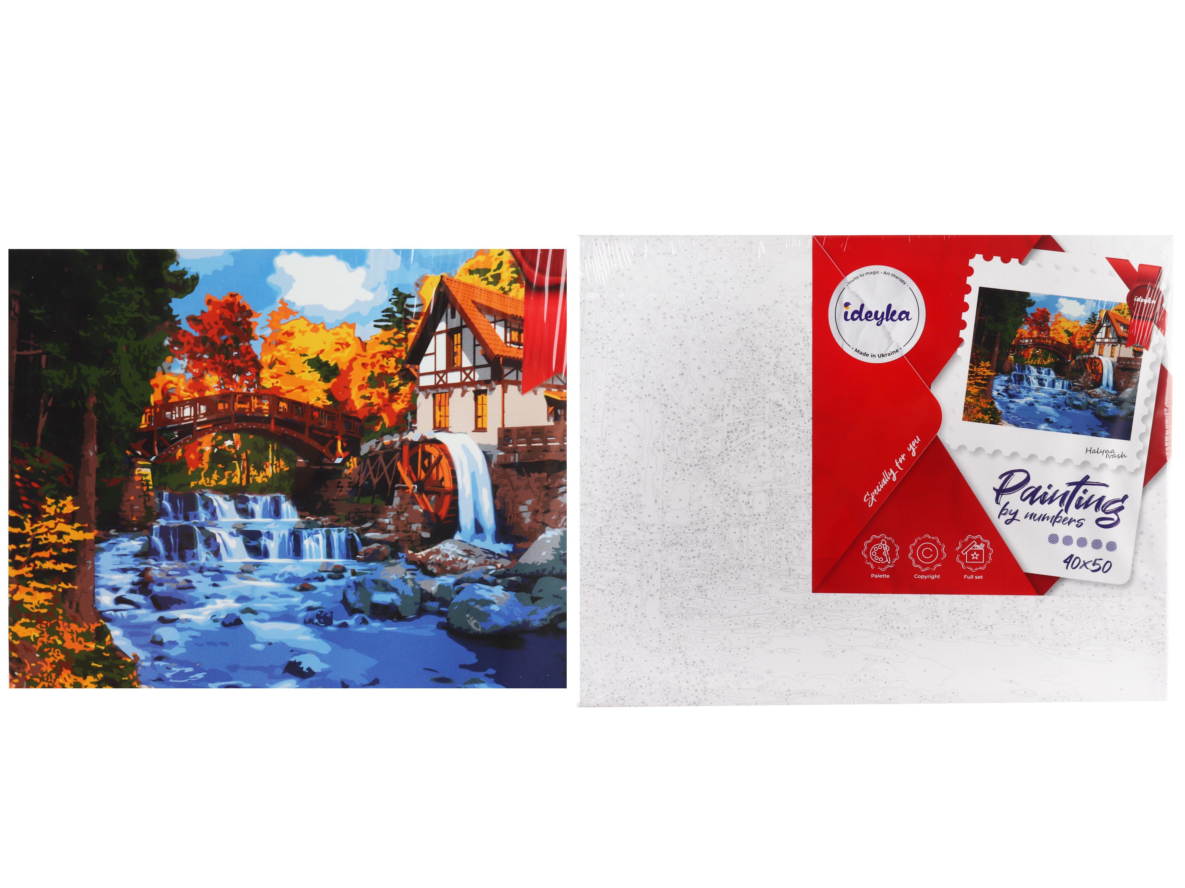 Набір для розпису по номерах Ideyka Будиночок з млином КНО6310 40x50 см (MTT-160966)