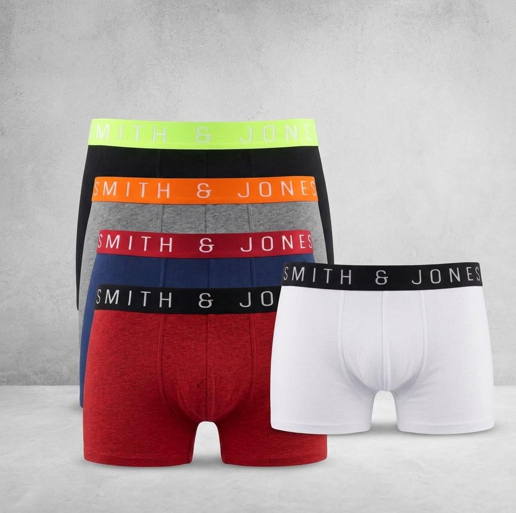 Набор мужских трусов Smith & Jones Underwear BOXER Shorts 5 шт. M Черный/красный/белый/синий/серый (97841)