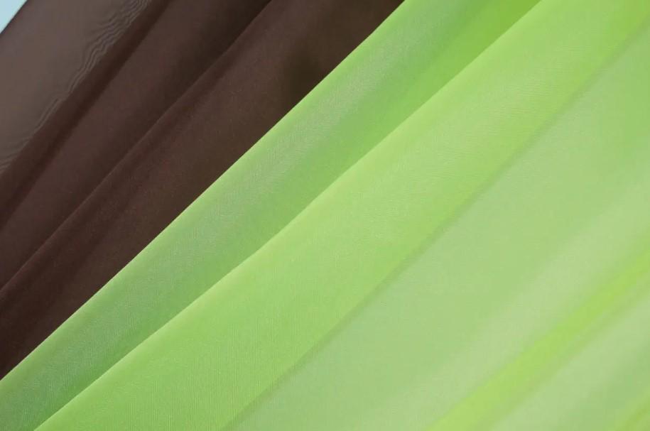 Занавеска на кухню/балкон шифон 270х170 см Венге/Салатовый (017к) - фото 2