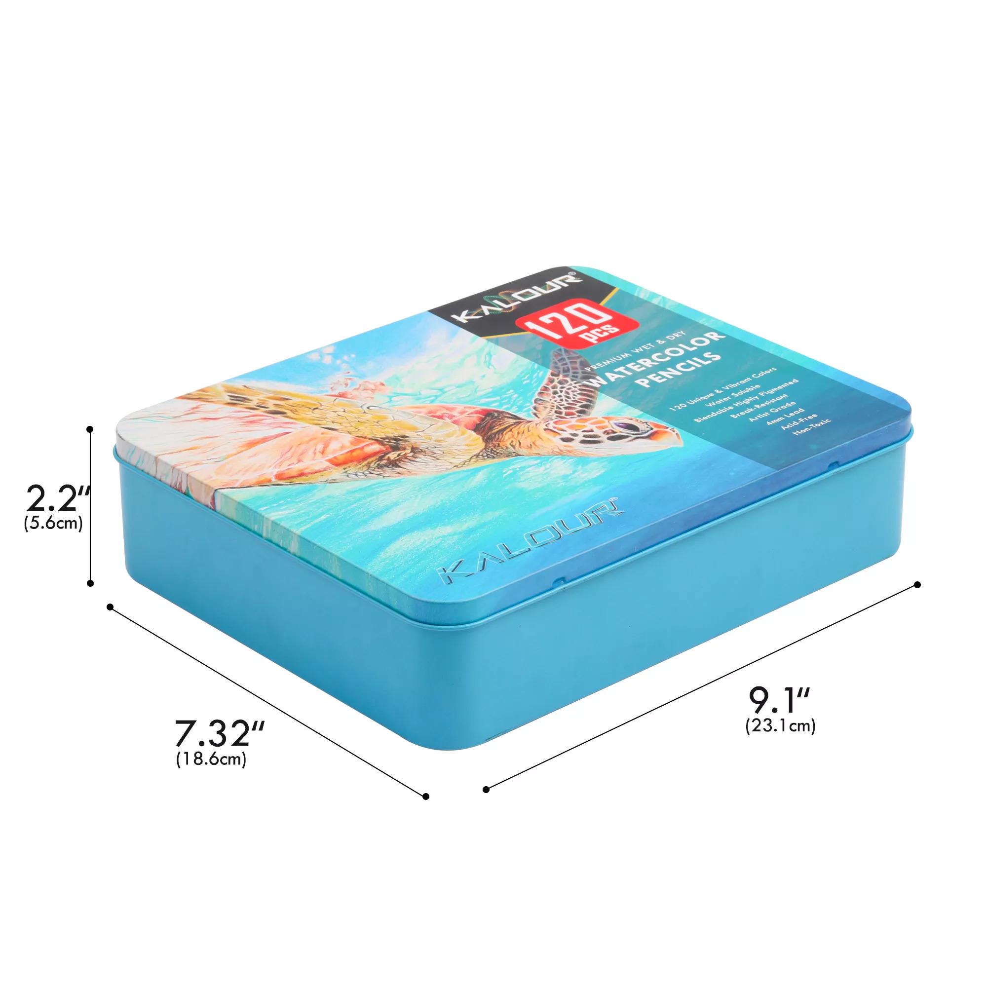 Набір акварельних олівців KALOUR 120 кольорів у металевому пеналі - фото 5 Набір акварельних олівців KALOUR 120 кольорів у металевому пеналі - фото 5