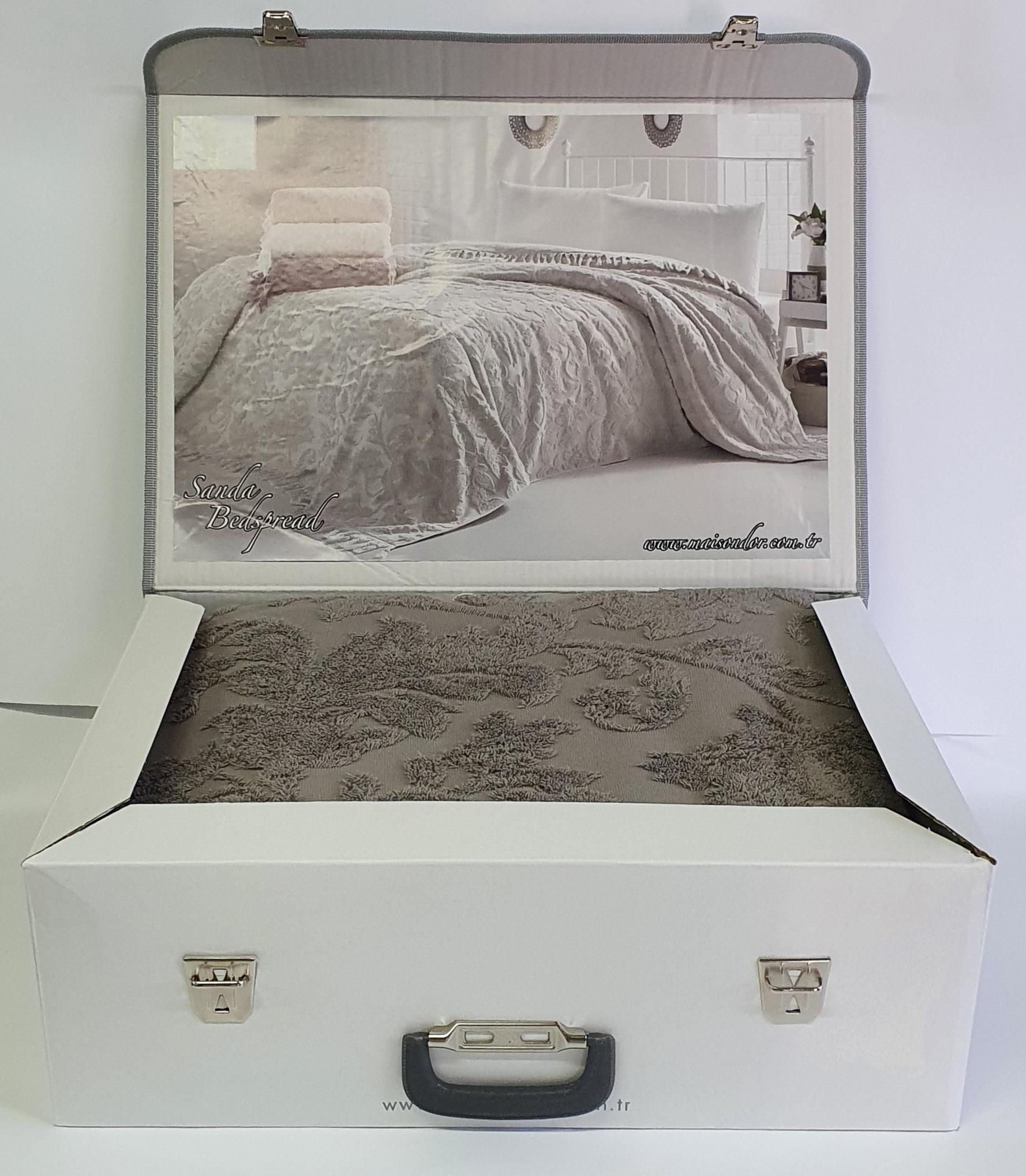 Покрывало махровое Maison D'or Sanda 220x240 Light Grey (CN4063)