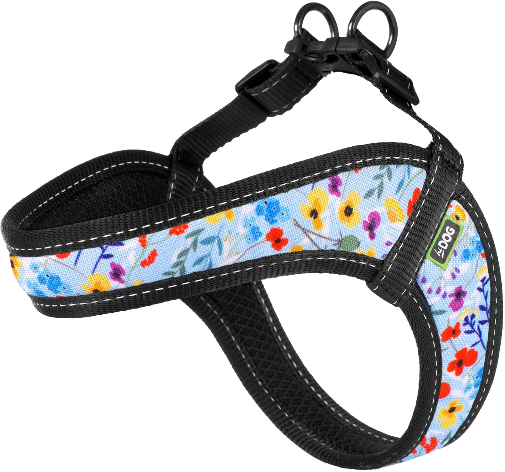 Шлея Hi Dog Comfort Flowers охват грудной клетки M 42-48 см Blue (2100102876010)