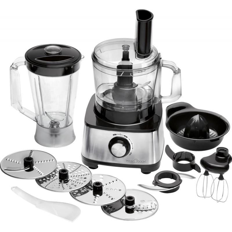 Комбайн кухонний ProfiCook PC-KM 1063 з м'ясорубкою/блендером і міксером 1200 Вт металева чаша 12в1 Срібний (1063 )