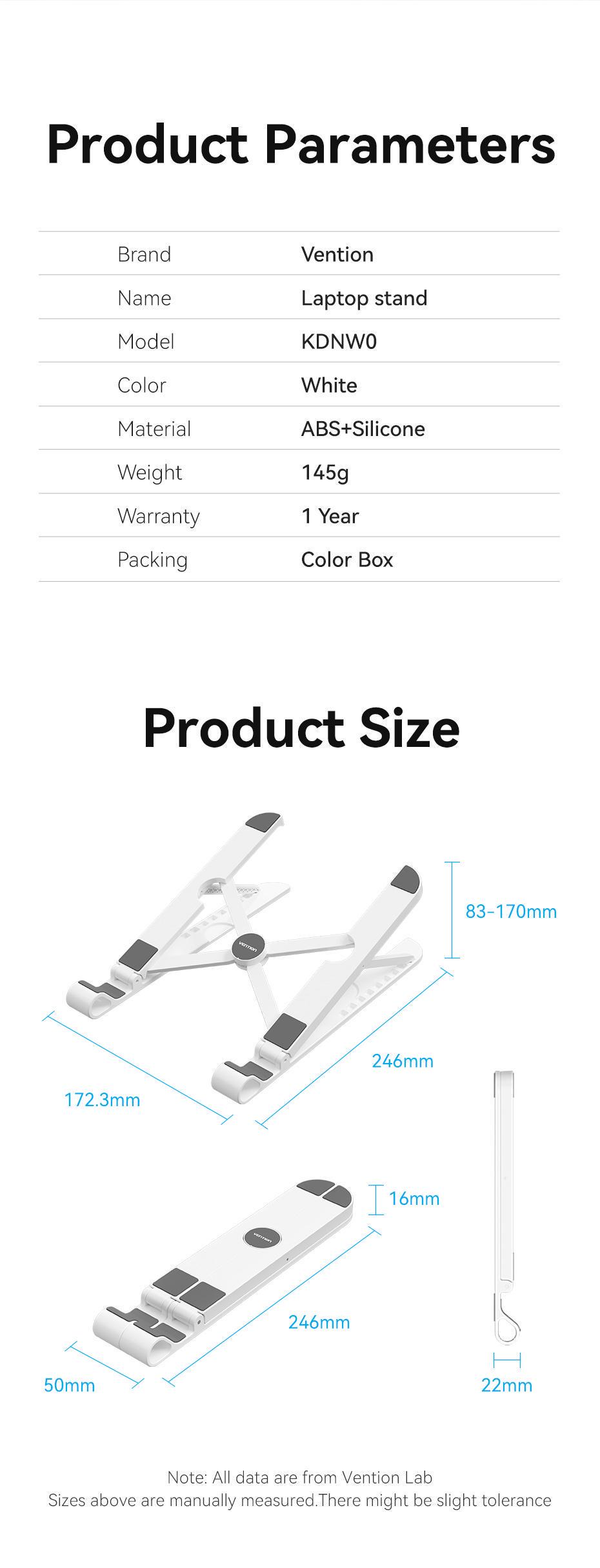 Підставка Vention для ноутбуку складана Білий (KDNW0) - фото 10