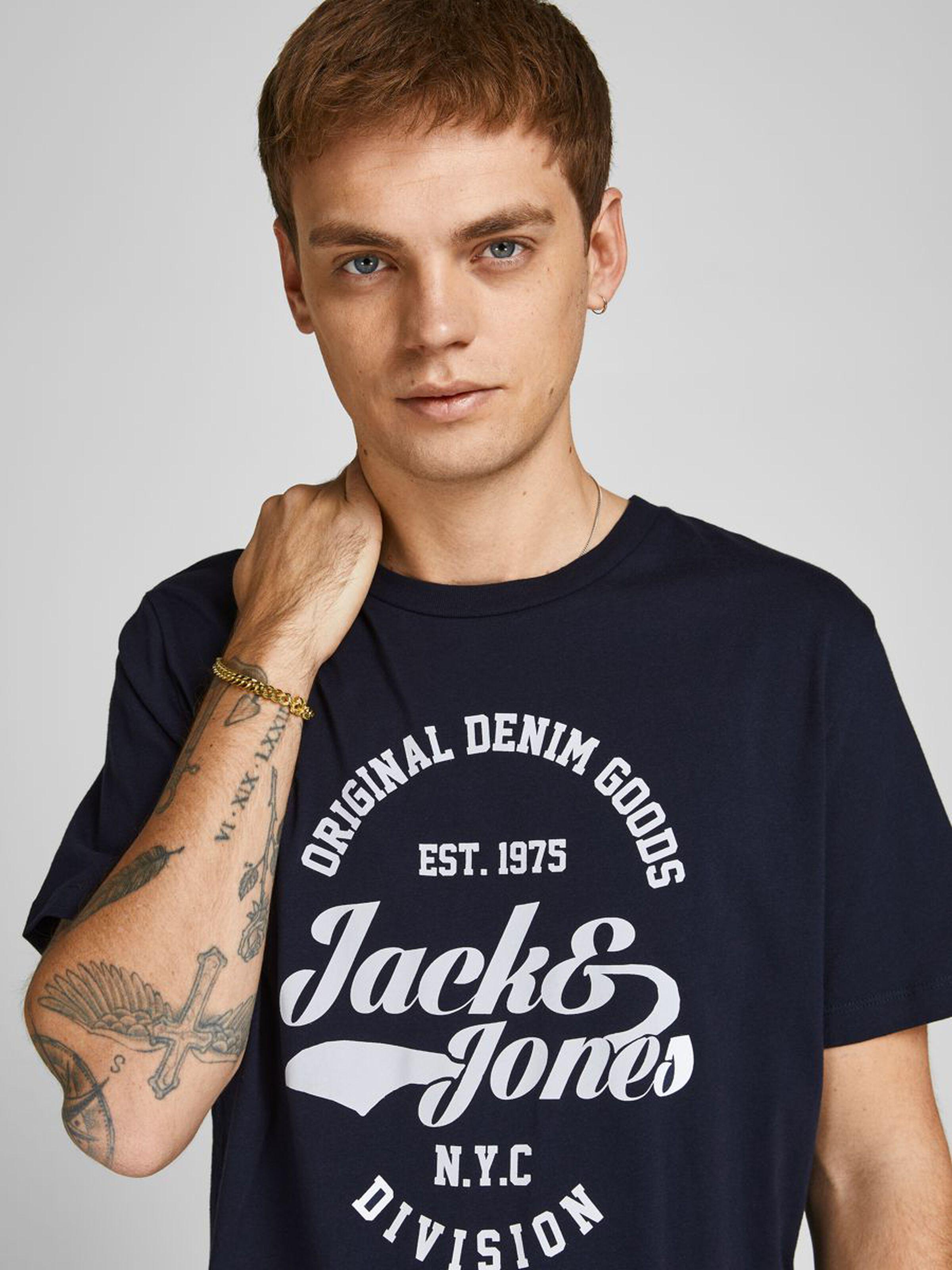 Футболка чоловіча Jack & Jones 12199620 S Синій - фото 4