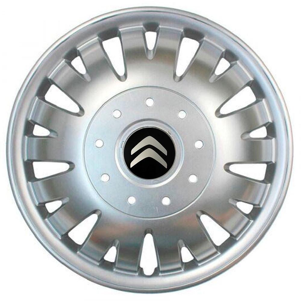 Колпаки SJS с логотипом Citroen 410 R16 4 шт. Серебряный (31008506)