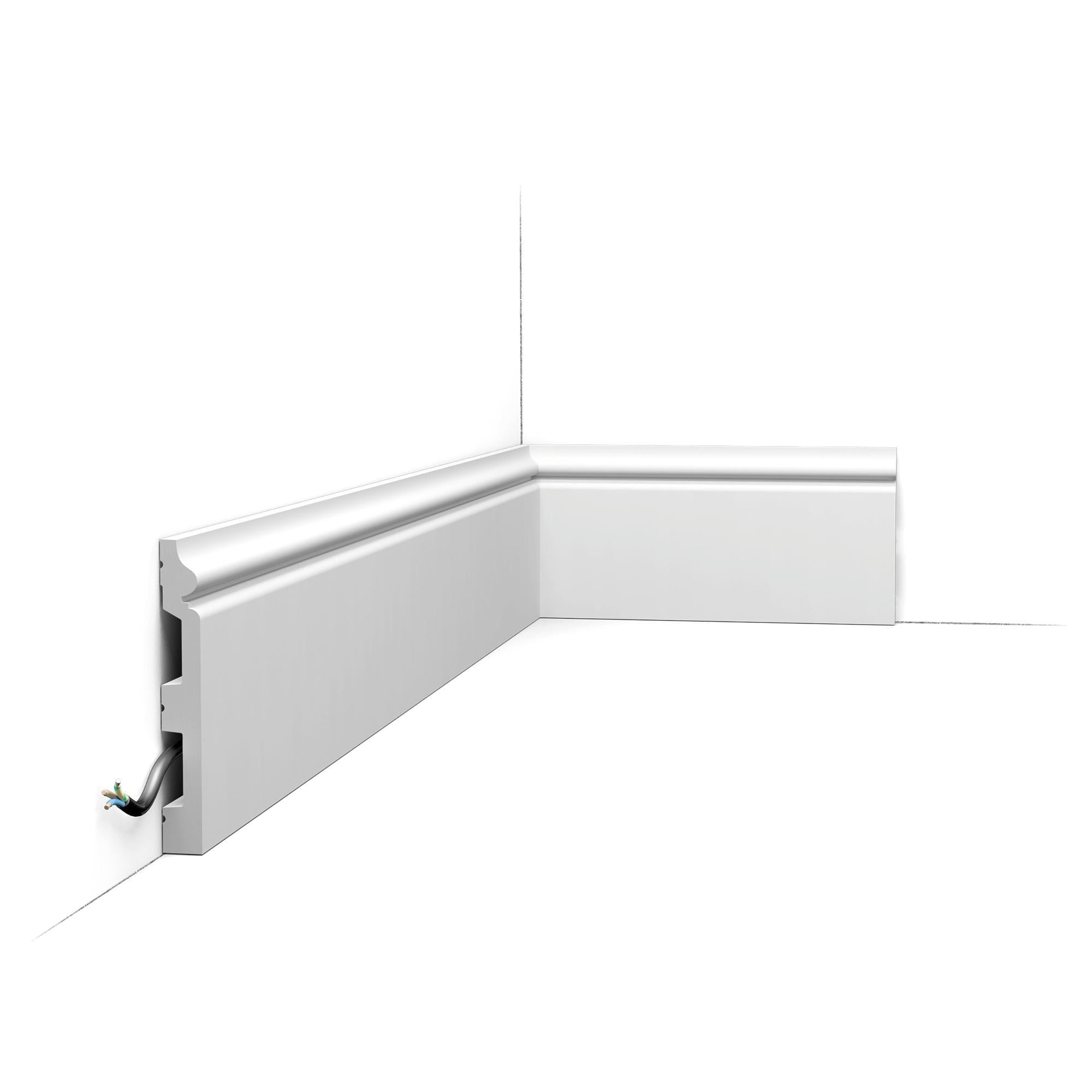 Плинтус напольный гладкий Orac decor SX118 2,00 м окрашенный в RAL 9003