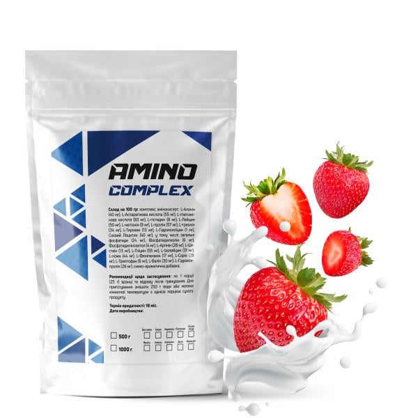 Амінокомплекс Amino Complex Полуниця 90% білка на 20 порцій 500 г (21-125-am-p500)