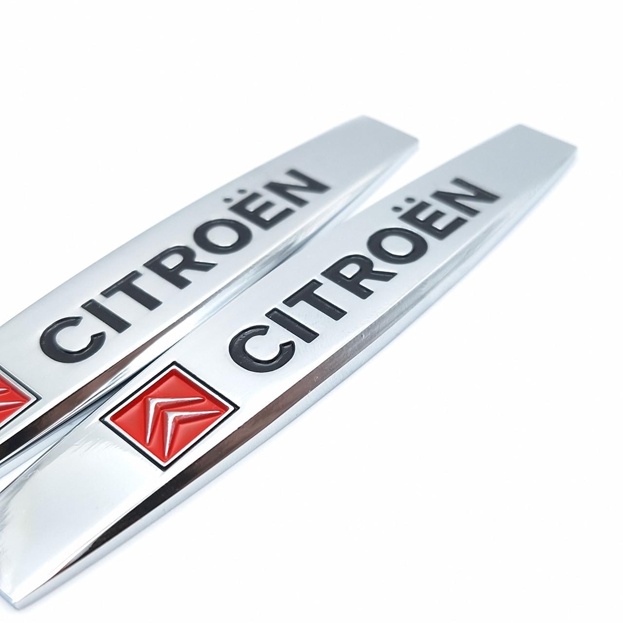 Емблема на крила Citroen 10х1,8 см Хром глянцевий (1996593666)