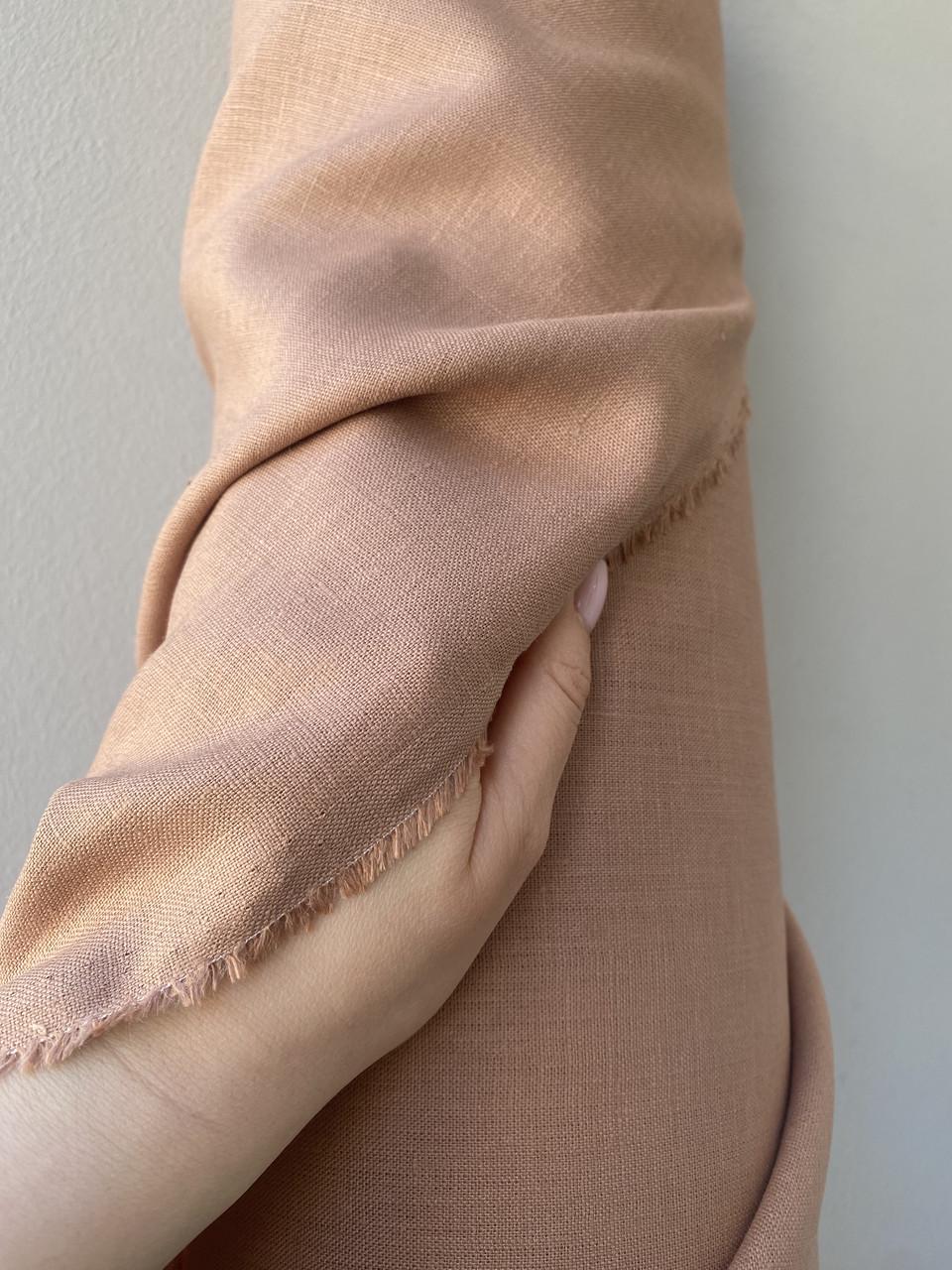 Тканина костюмна пом'якшена LINEN PLUS 100% льон 143 см 107 Персиковий - фото 4 Тканина костюмна пом'якшена LINEN PLUS 100% льон 143 см 107 Персиковий - фото 4