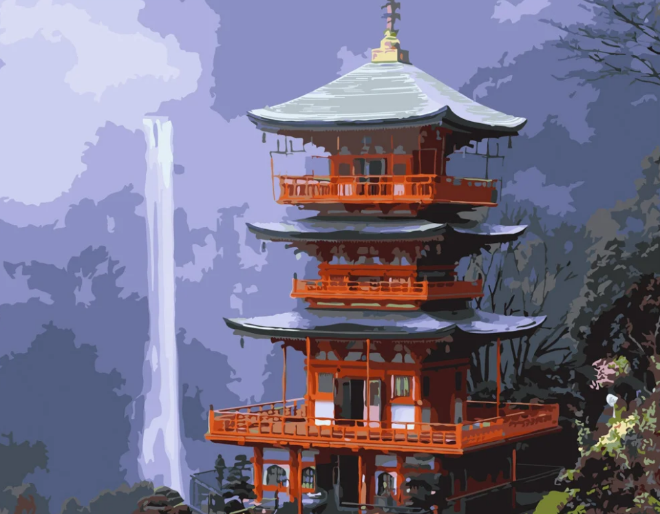 Картина по номерам Strateg Синтоистский храм 40x50 см (GS442)