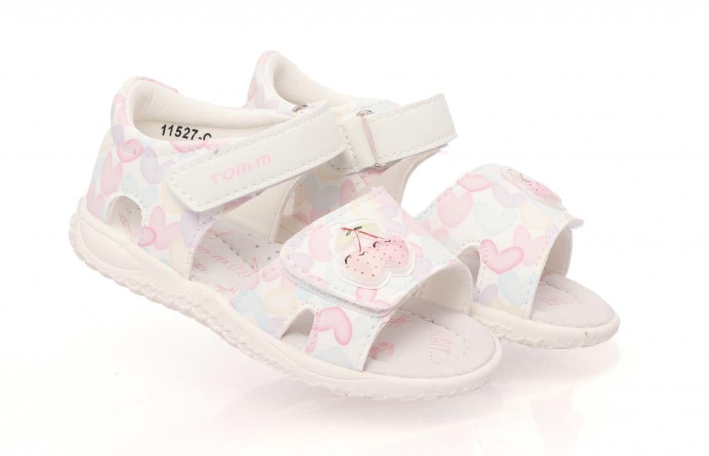 Cандали для девочек 11527 р. 22 Бело-розовый