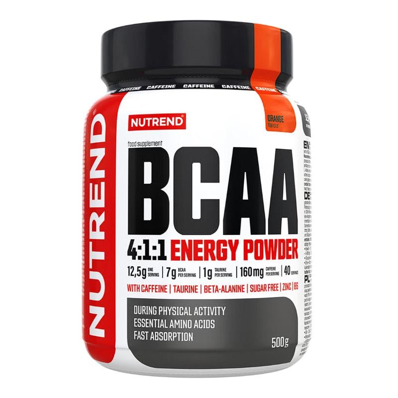 Амінокислоти Nutrend BCAA 4:1:1 Energy Powder Апельсин 500 г (21812-01)