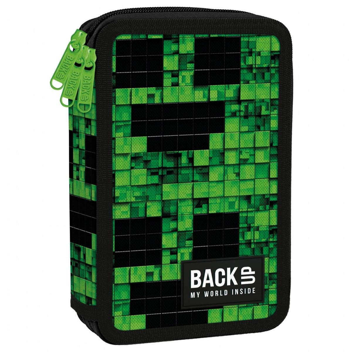 Пенал шкільний трисекційний зі спорядженням BackUP SLINKER Minecraft