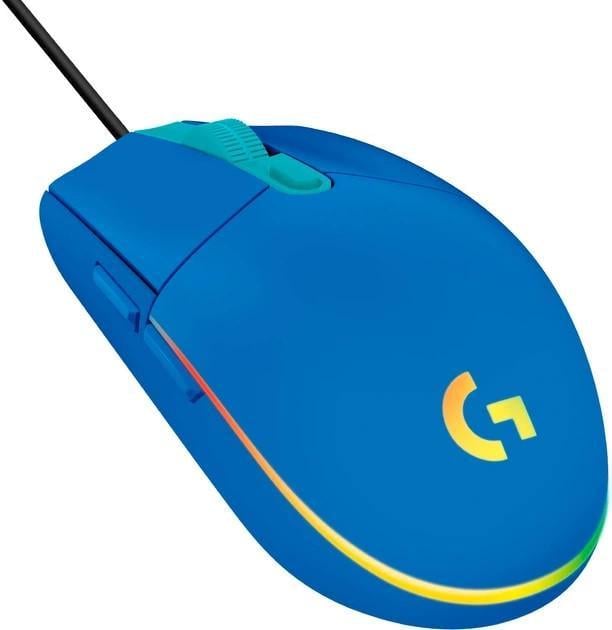 Компьютерная мышка проводная Logitech G102 Lightsync USB Голубой (910-005801/910-005810)