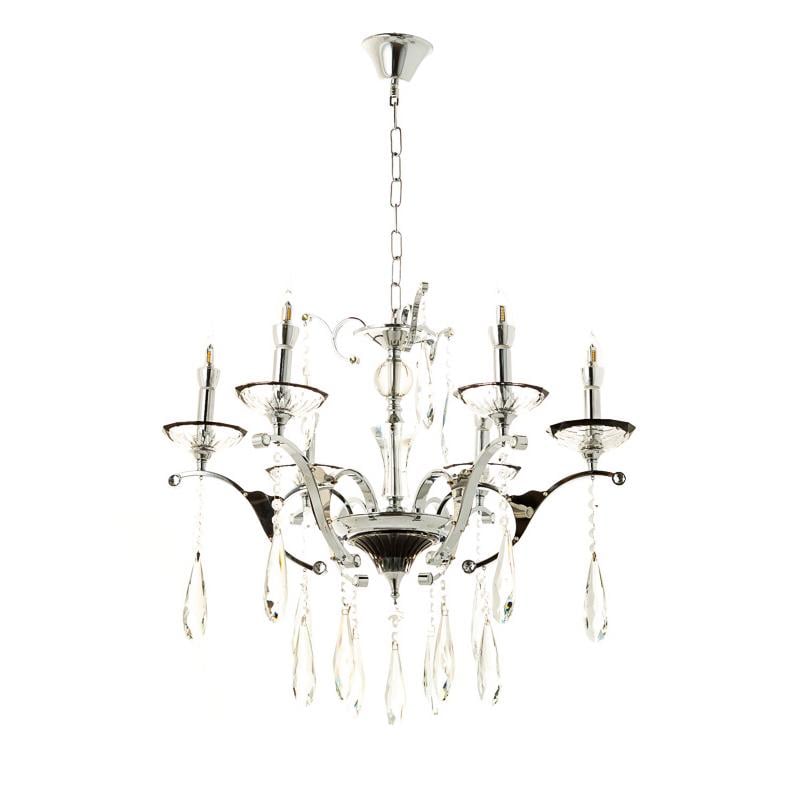 Люстра подвесная Light House ES-15897/6/chrom Свечи на шесть ламп Хром