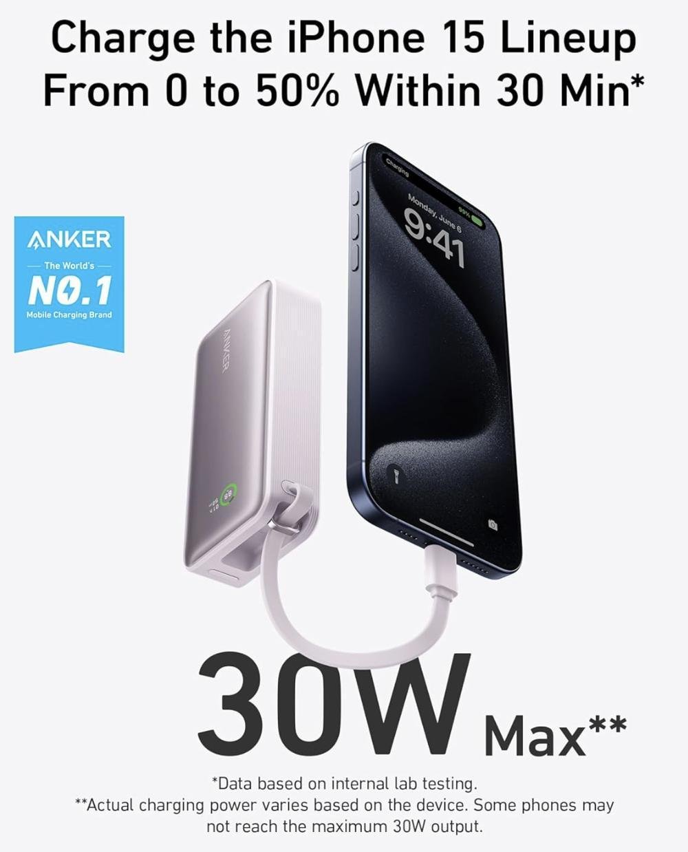 Повербанк Anker Nano 30W 10000 mAh Purple (2290971826) - фото 2