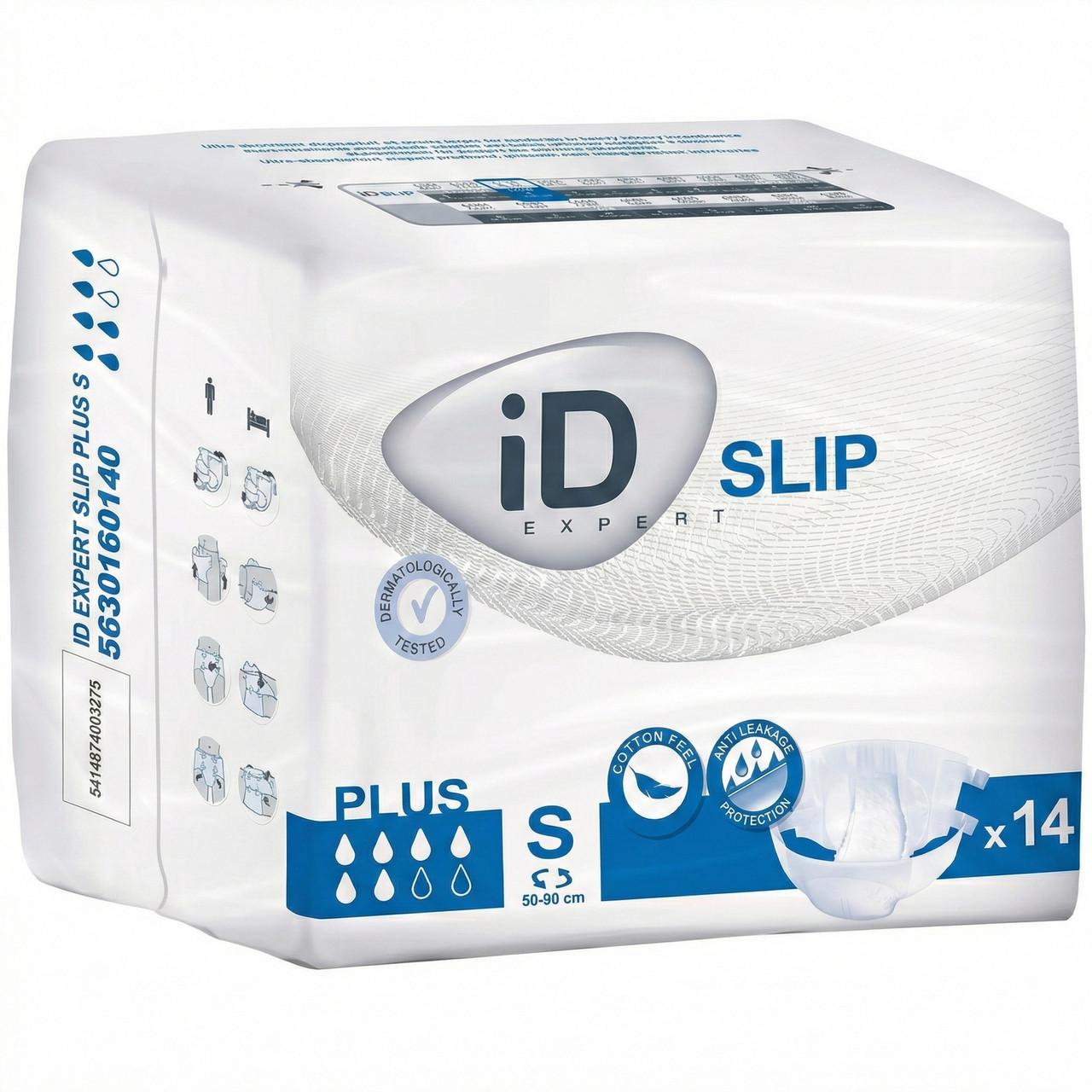 Підгузки для дорослих iD Slip Plus S підвищеного поглинання 50-90 см 14 шт. (000003007)