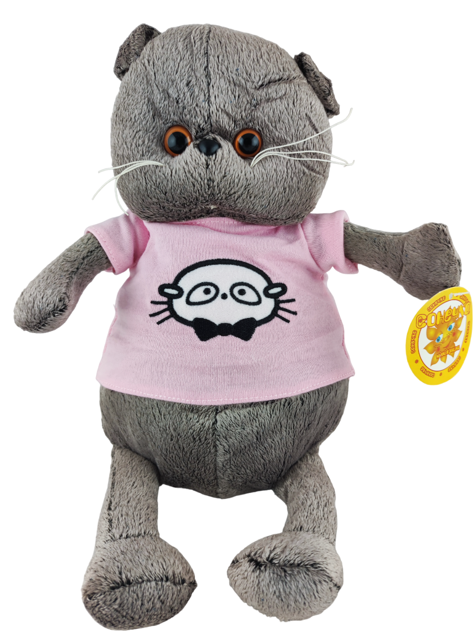 Мягкая игрушка Кот Басик в розовой футболке 30 см (000026)