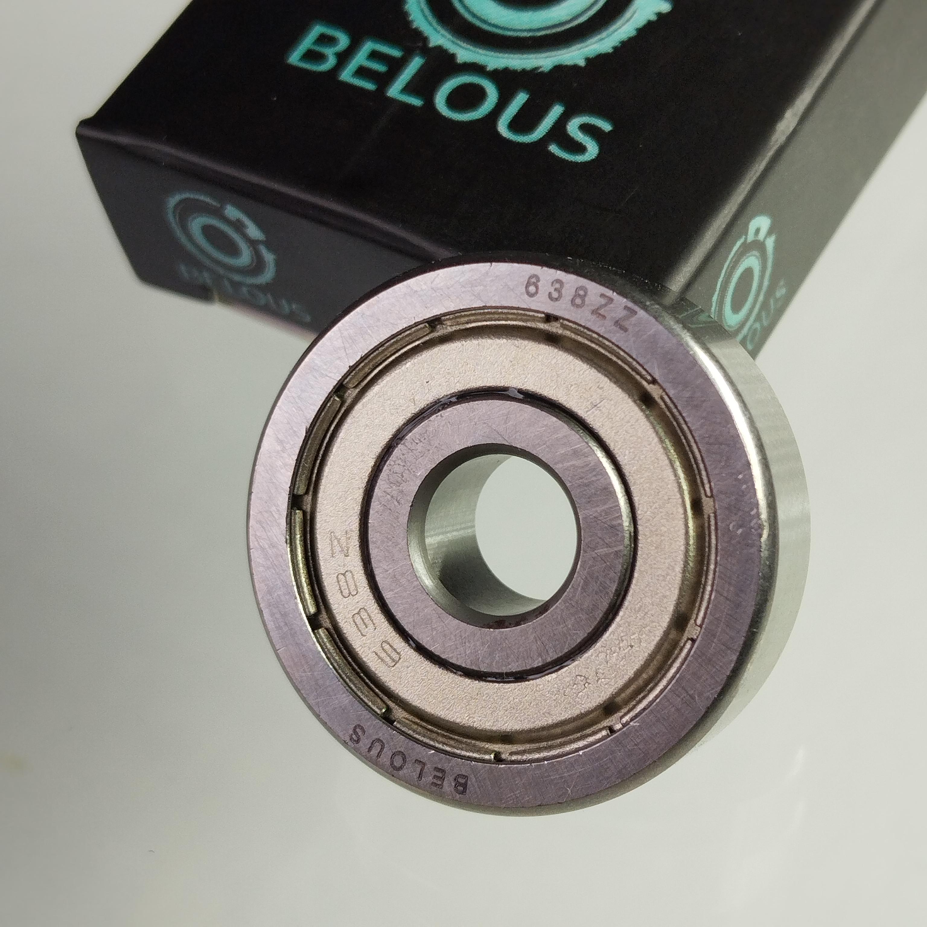 Підшипник BELOUS 638 ZZ кульковий однорядний 8 мм x 28 мм x 9 мм gcr15 ABEC3 rpm12000 (100030)