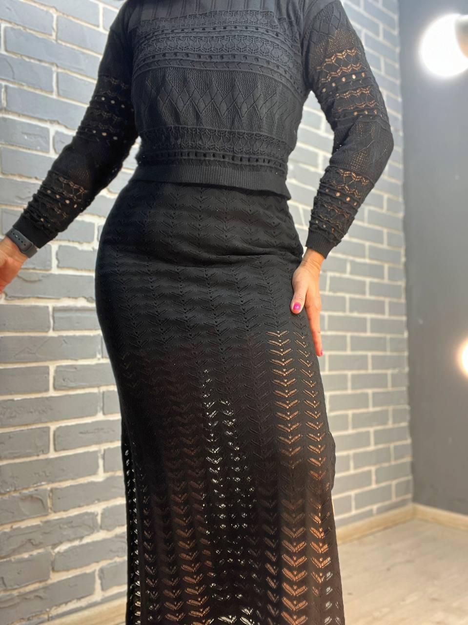 Костюм женский Mintas 2414-2416 юбка и реглан OS Черный (2057) - фото 2 Костюм женский Mintas 2414-2416 юбка и реглан OS Черный (2057) - фото 2