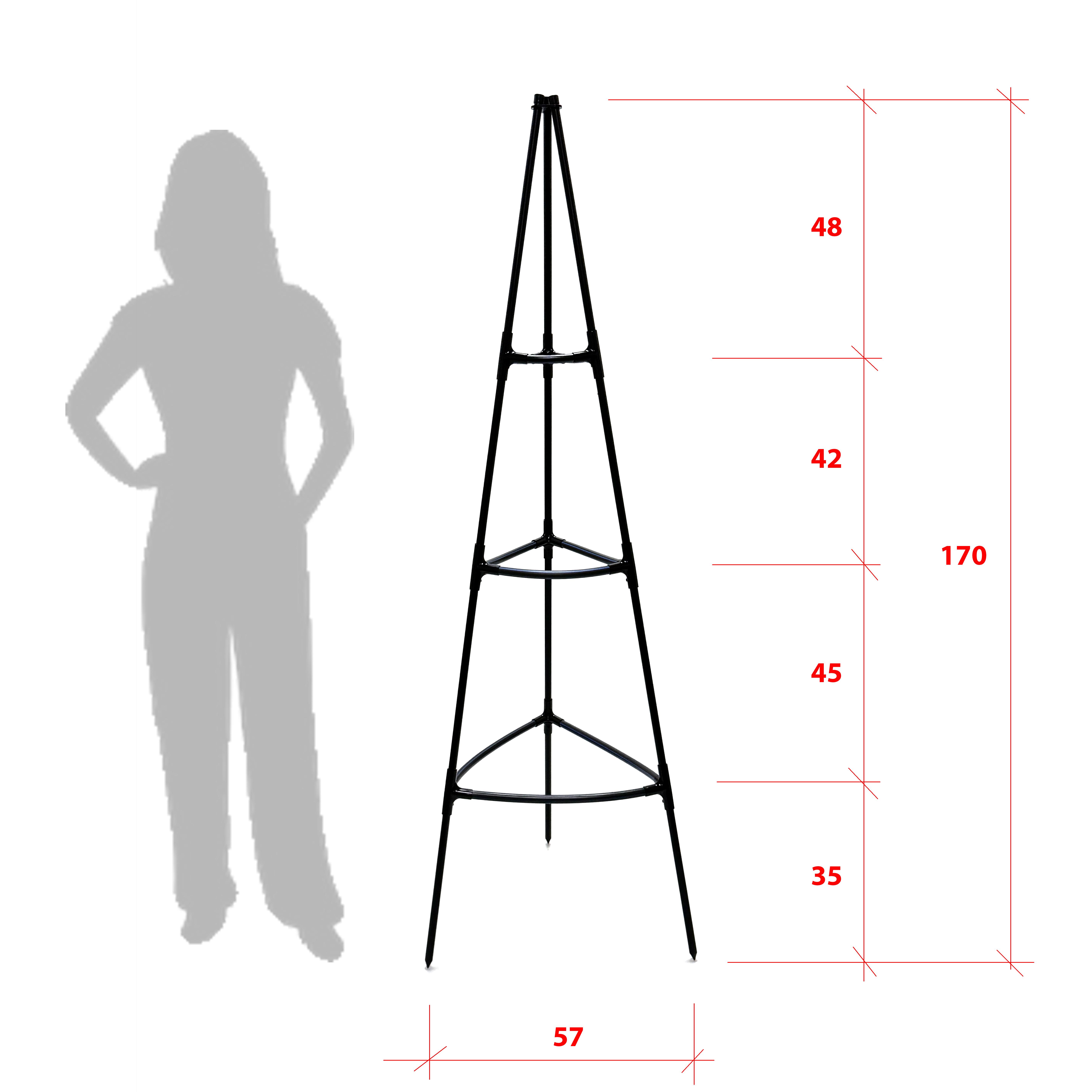 Опора для клематисів і троянд Tea Rose Piramida пірамідальна металева Чорний (27419459) - фото 8