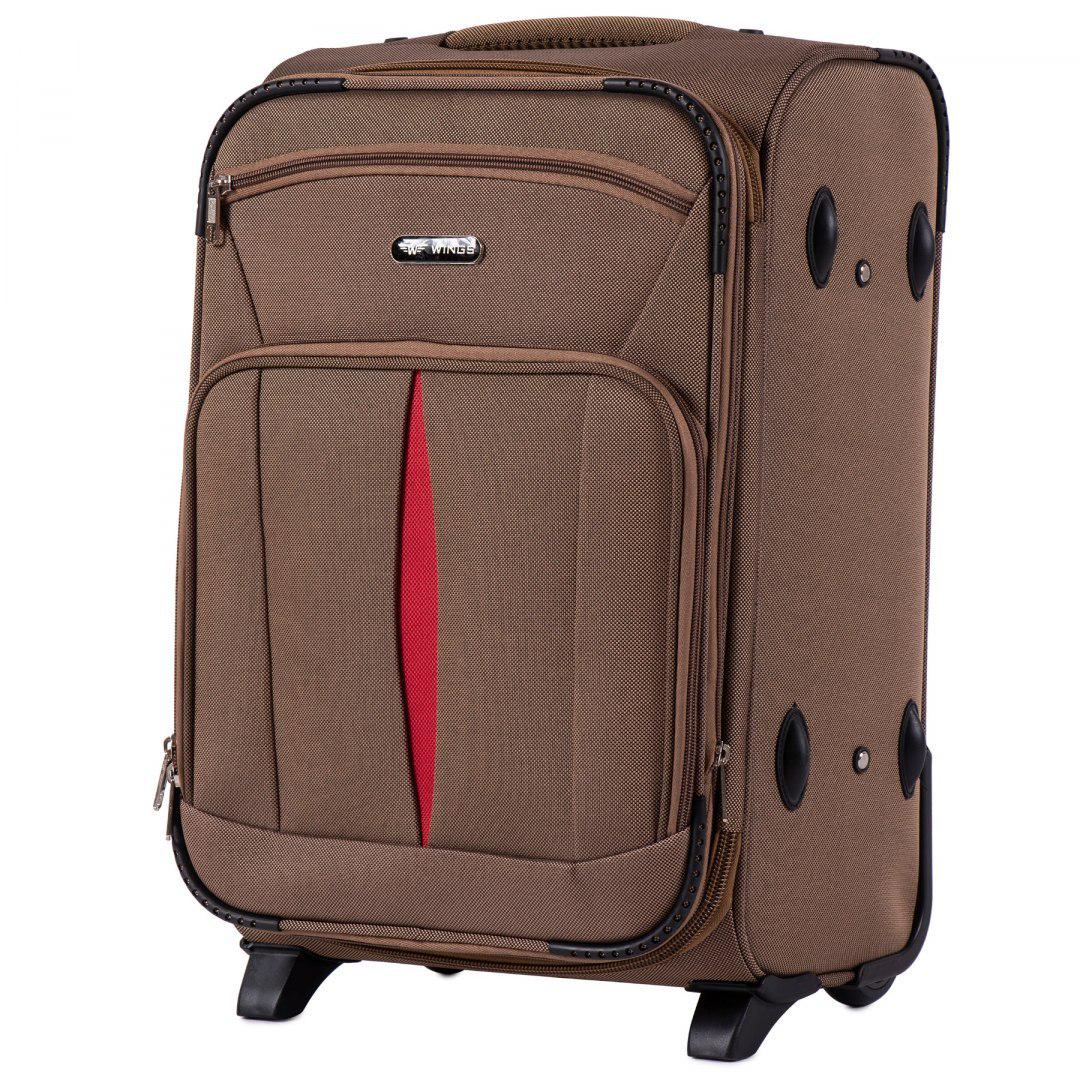 Чемодан дорожный Wings 1601 малый на 2 колесах ручная кладь 55x38x23 см S 46 л Песочный