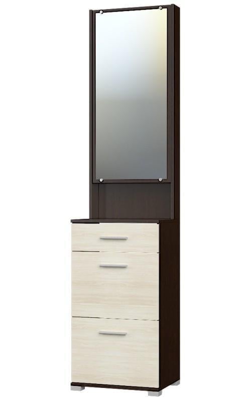 Тумба для обуви Эверест Бриз ТО-4 с зеркалом 50х38х210 см Венге/Дуб молочный (ЕВ20036)