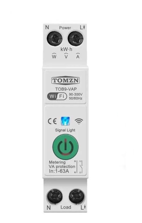 Вимикач автоматичний TOMZN Wi-Fi TOB9-VAP 1А-63А з моніторингом напруги та сили струму на DIN рейку - фото 1 Вимикач автоматичний TOMZN Wi-Fi TOB9-VAP 1А-63А з моніторингом напруги та сили струму на DIN рейку - фото 1
