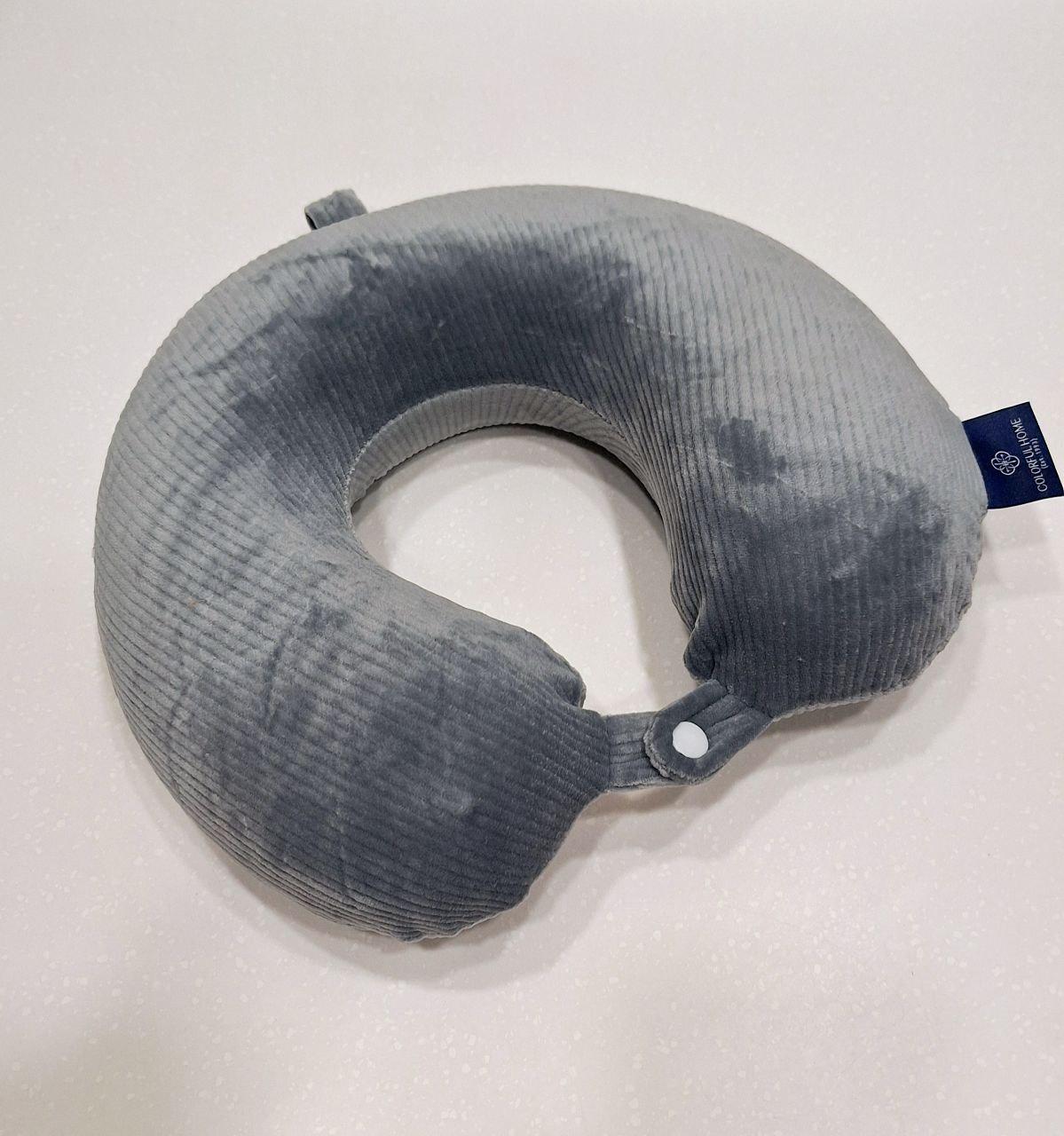 Подушка-рогалик дорожня Colorful Home з ефектом пам'яті Сірий (720)