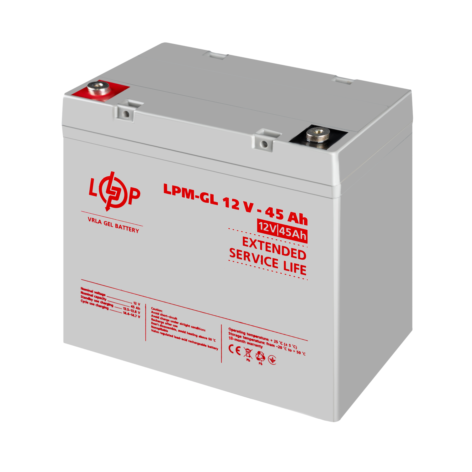 Аккумулятор гелевый LPM-GL 12V-45 Ah - фото 4 Аккумулятор гелевый LPM-GL 12V-45 Ah - фото 4