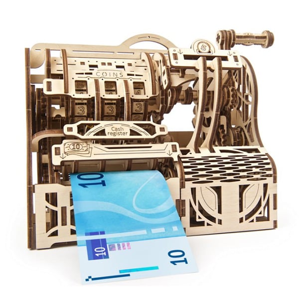 3D пазл механический UGEARS «Кассовый аппарат» - фото 4 3D пазл механический UGEARS «Кассовый аппарат» - фото 4