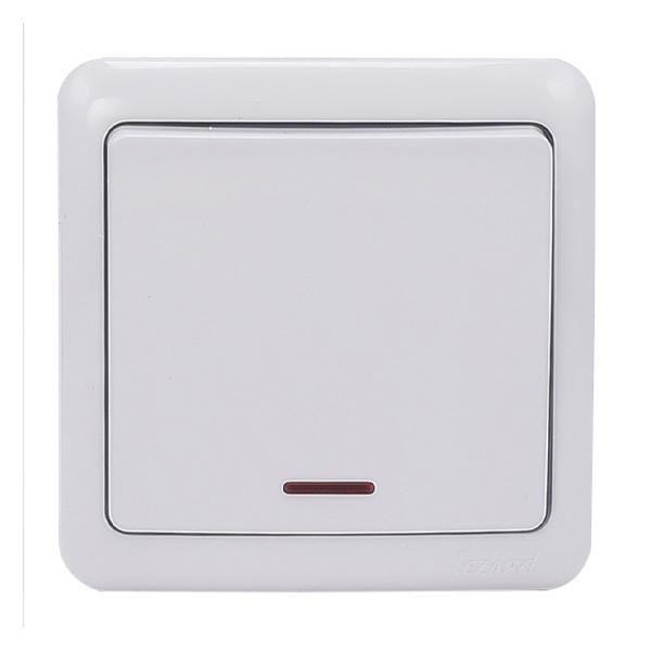 Выключатель одноклавишный Lezard VIOLA 751-0200-111 с подсветкой Белый (27552197)