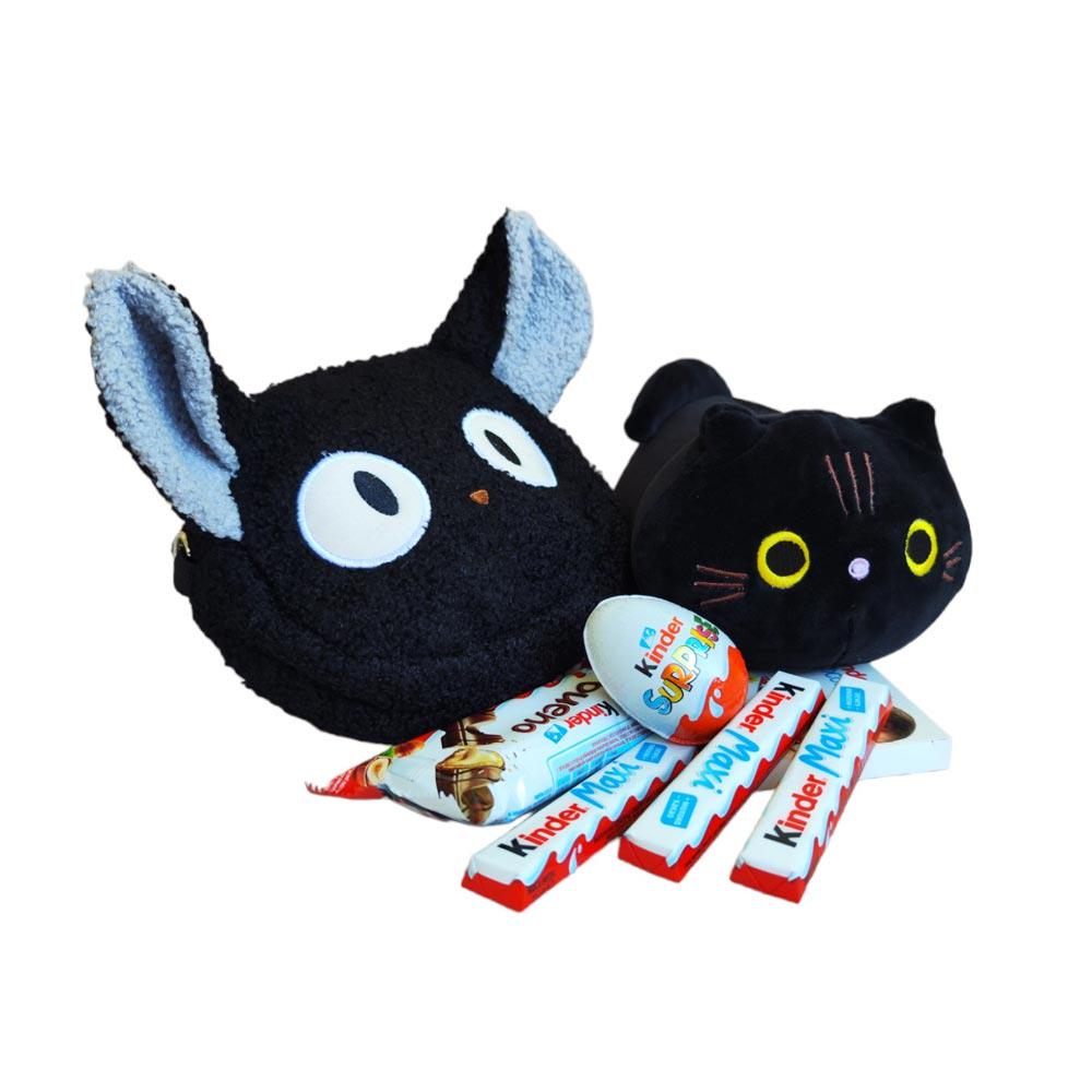 Подарочный набор детский с черным котом и сумочкой (GB-0014)