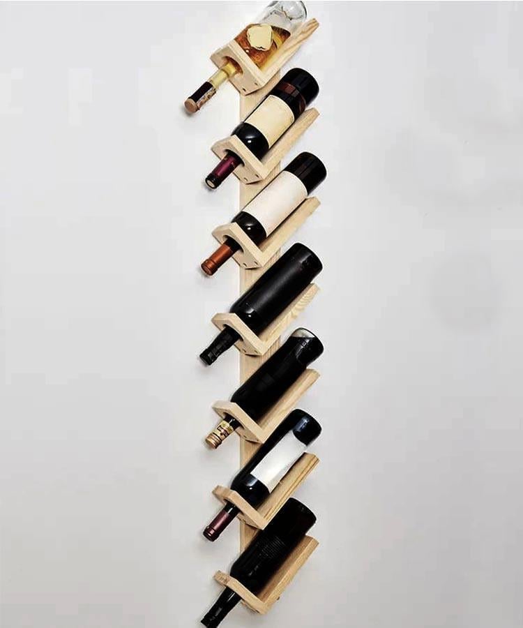 Полка для вина настенная из дерева Хатиро 7 Бланже (ПНК-720901)