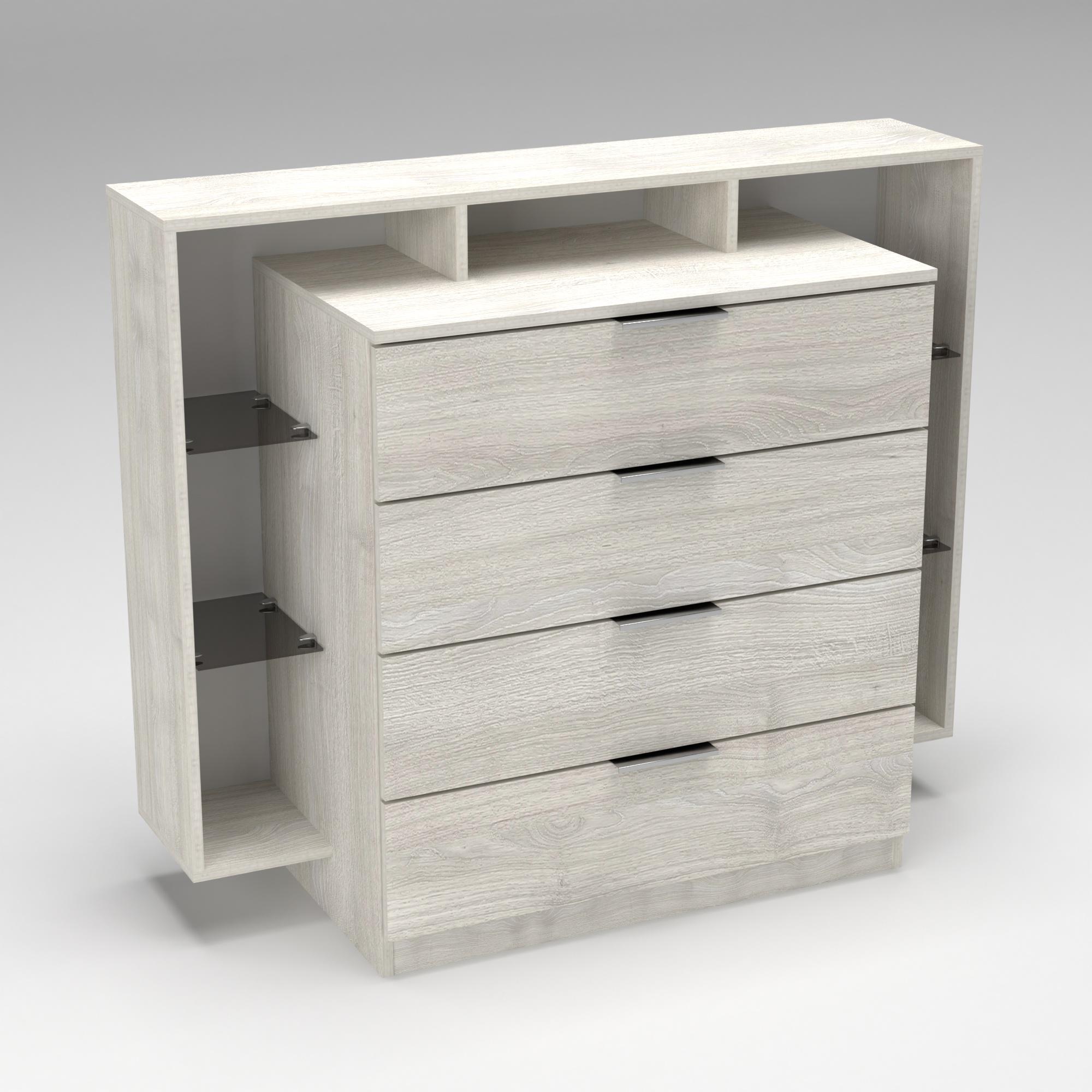 Комод Континент Кристал 1200х450х1000 мм Дуб Шамони светлый (13278)