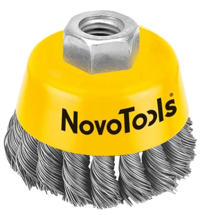 Чашечная проволочная щетка NovoTools NTWB6514ST 65 мм М14 с витой проволокой (22127)