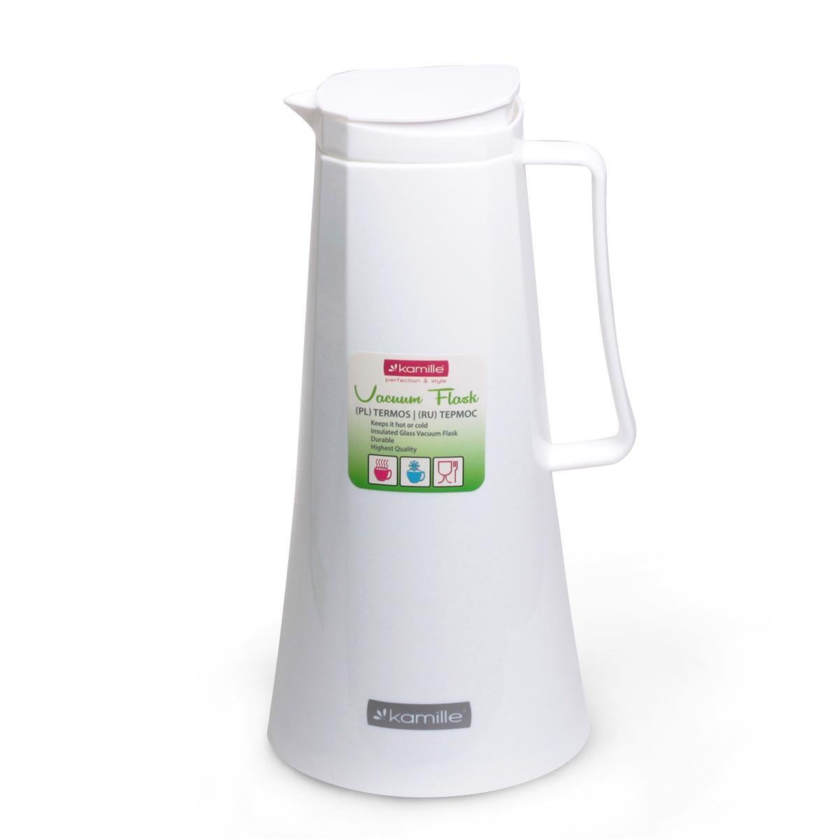 Термос Kamille Vizo 1000 мл со стеклянной колбой Белый (8431258)
