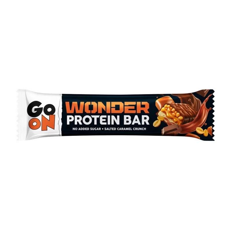 Протеиновый батончик 12 г білка без белого сахара GoOn Wonder Protein Bar 45 г Хрустка солона карамель