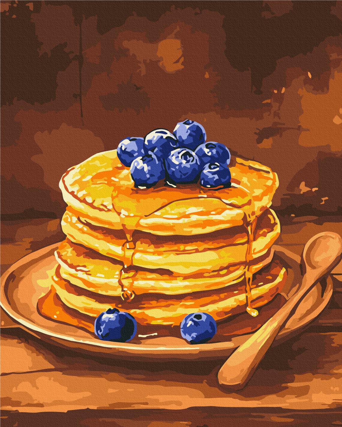 Картина по номерам Brushme Панкейки с голубикой 40x50 см (BS54443)