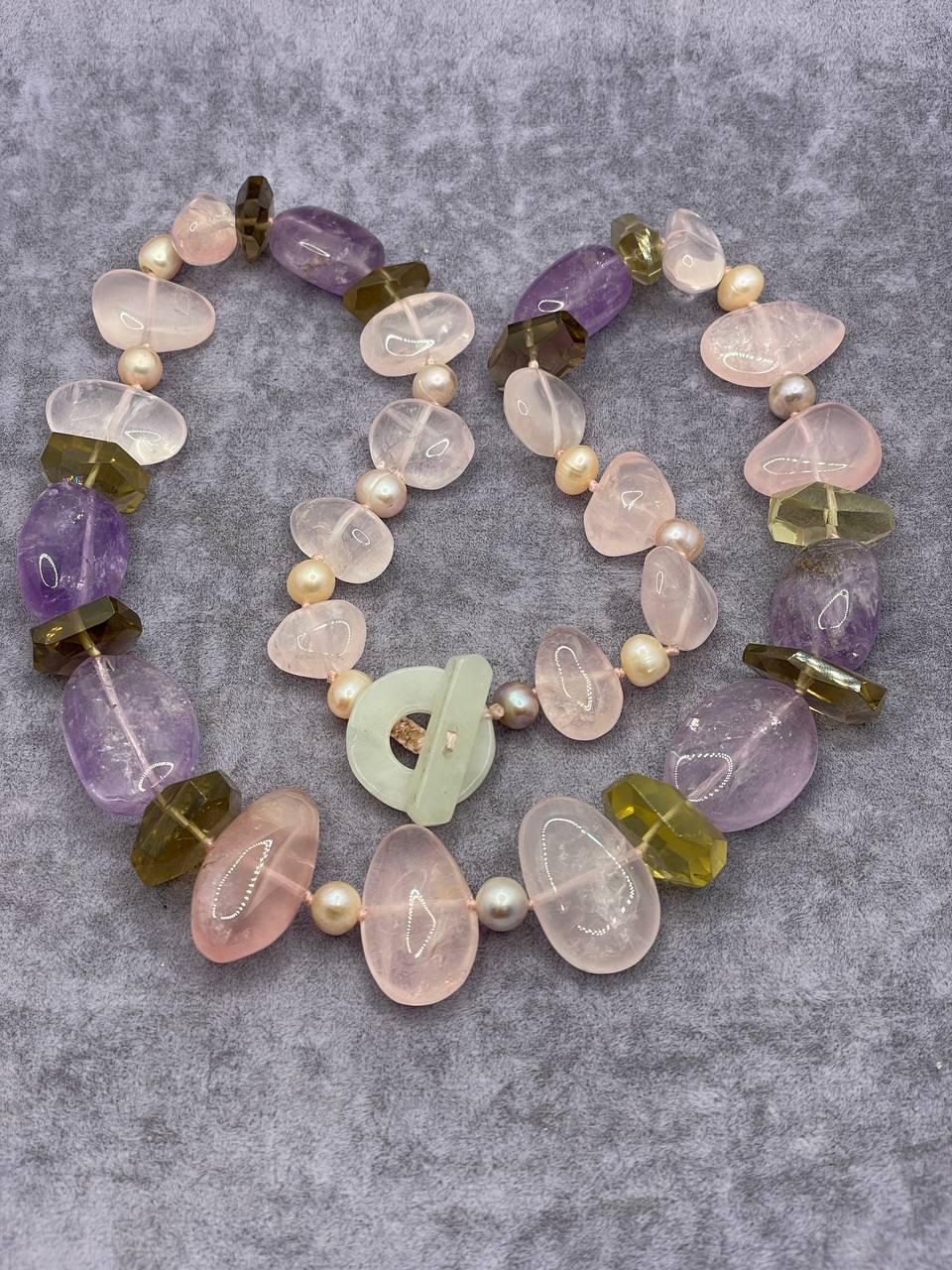 Бусы самоцветы 60 см Разноцветный (774)